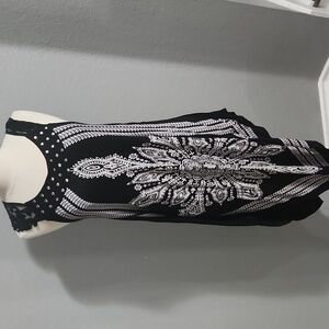 Step in Style Black and White  Bandana Dress Size Medium Boho  Vibes